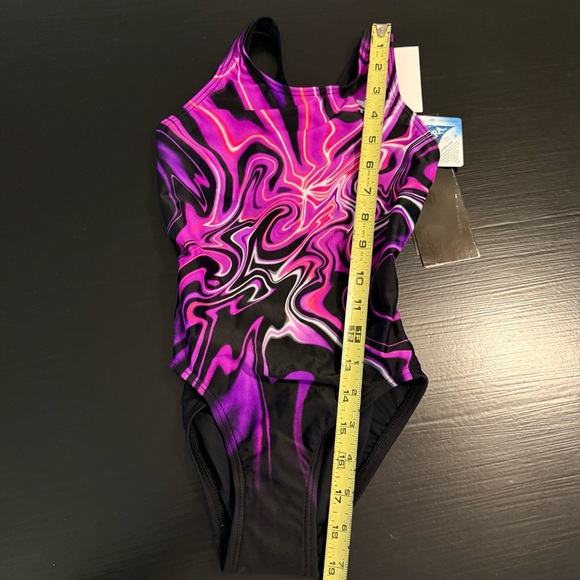TYR Kids' One Piece Swimsuit in Pink and Black - Picture 4 of 7